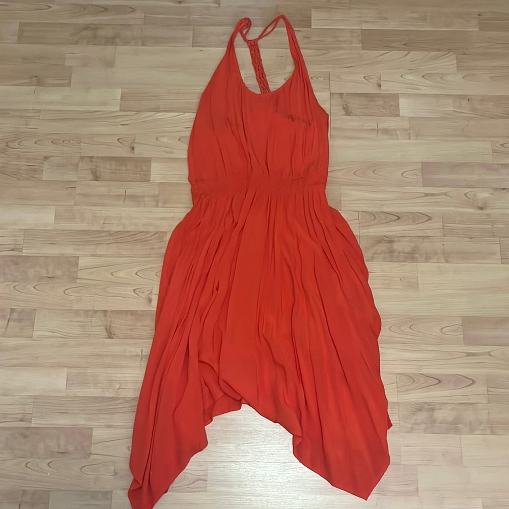 Coral colored dress, size large